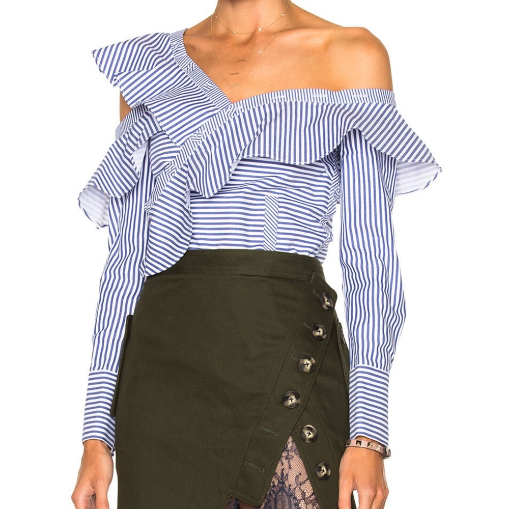 NWT Self Portrait Ruffled Button Down 2 - Picture 13 of 13